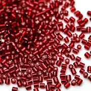 Бисер "Радуга", рубка, цвет оранжево-красный/серебрение (уп 7 г)