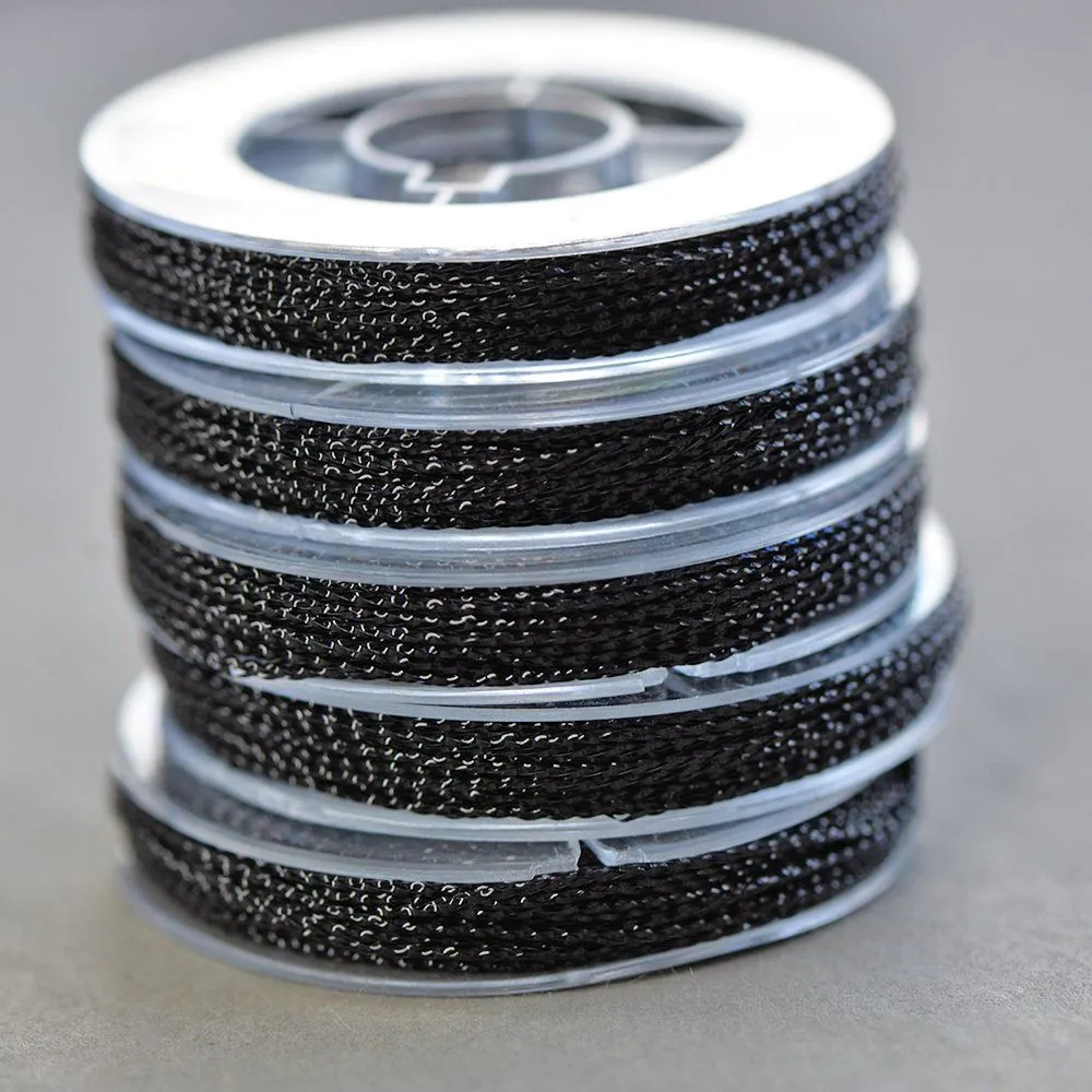 шнур металлик, цвет черный, 0.6 мм, 8 м