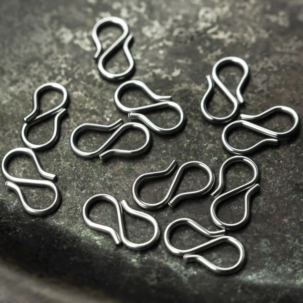 замок для украшений "s", цвет платина, 12x6x1 мм