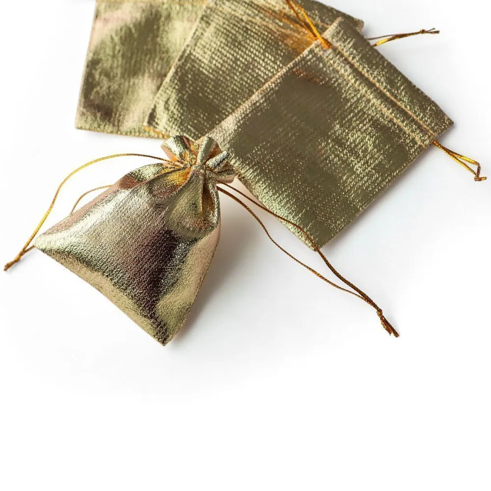 мешочек для украшений, парча, цвет золото, 9x7 см
