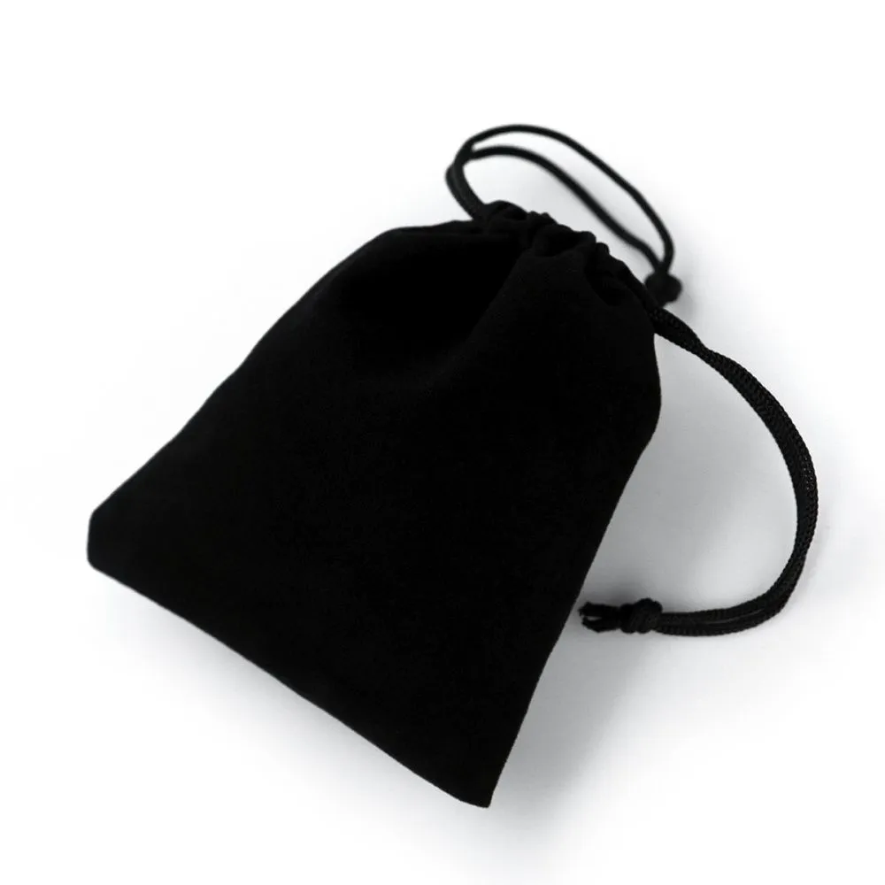 мешочек для украшений, бархат, цвет черный, 10x8 см