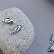 Замочек-боб для жемчуга, цвет платина, 22x9x5 мм