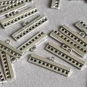 Коннектор "Шатлен", цвет античное серебро, 9x28x2.5 мм