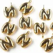 Подвеска металл "N", позолота, 18.5-20x6-19x4.5-5.5 мм