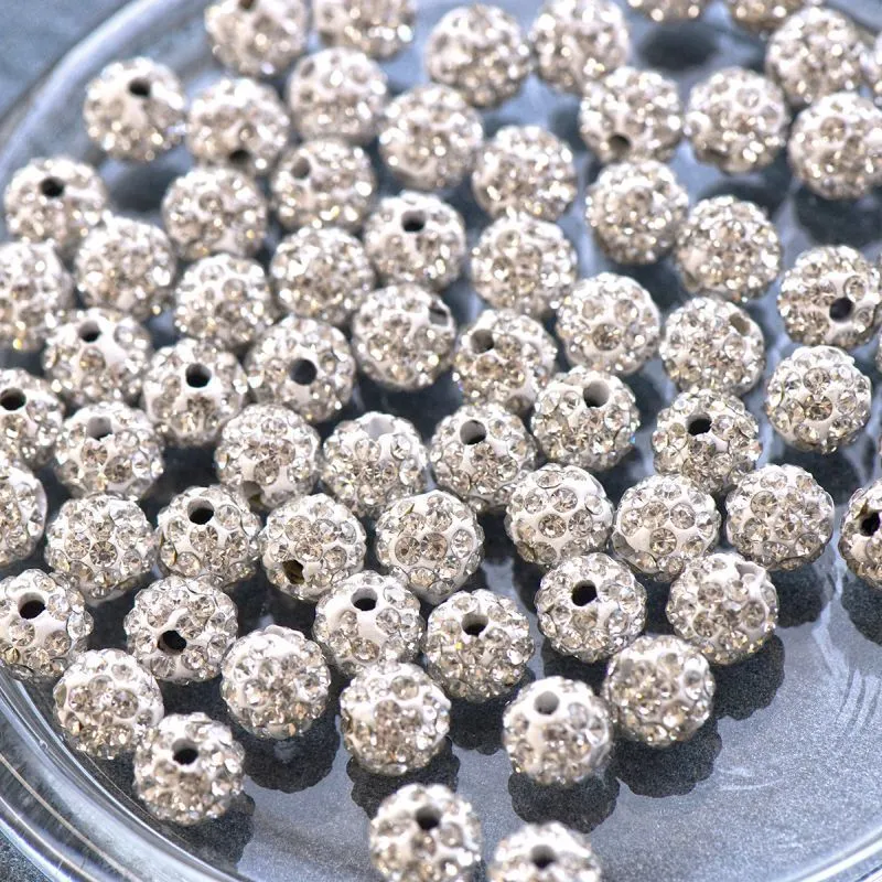 бусина "шамбала" 8, цвет белый, 8 мм