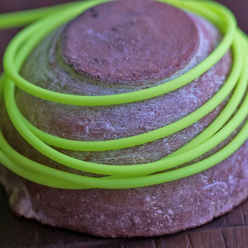 шнур резиновый, с отверстием, цвет желтый неон, 3 мм