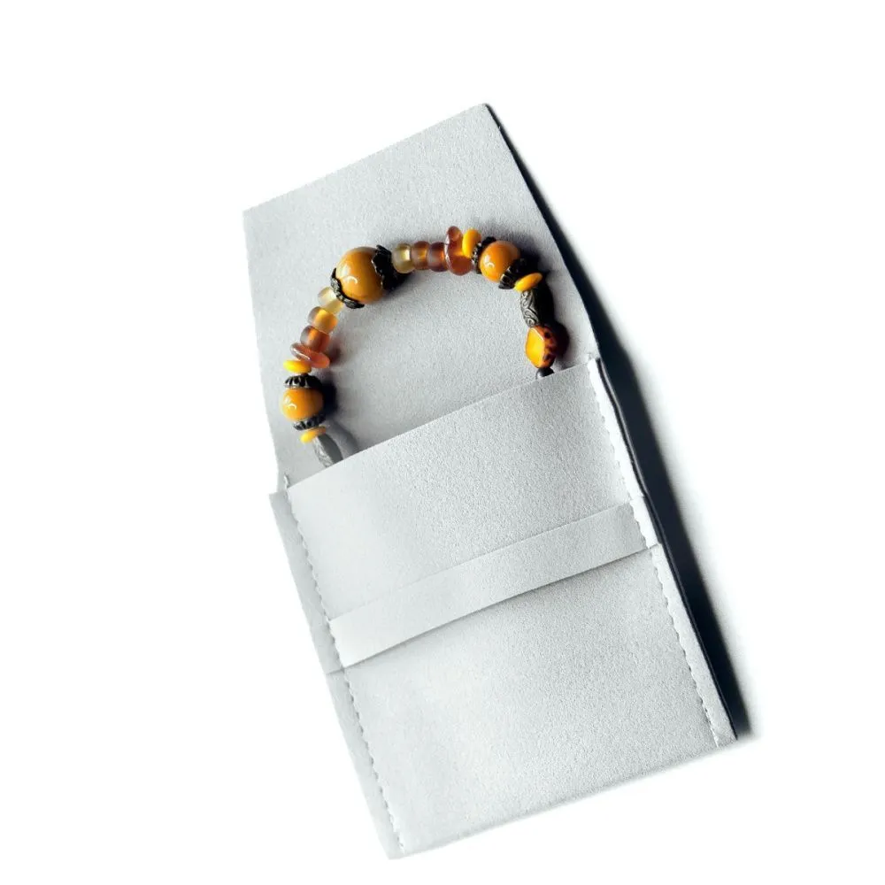 конверт для украшений, микрофибра, цвет серый, 80х80 мм