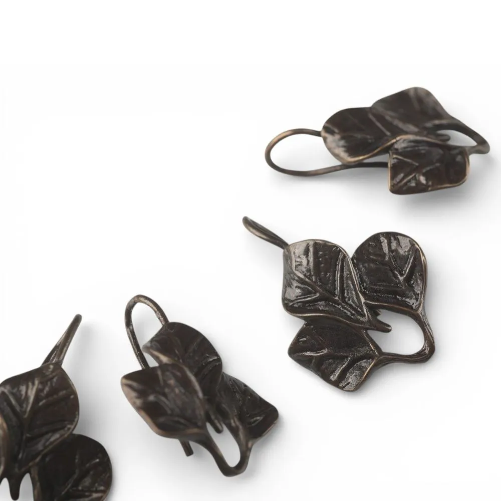 швензы "листва", цвет античная бронза, 20x14.5x2 мм