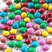 Подвеска металл "Точка", эмаль/сталь, цветовой микс, 8.5x6x3 мм