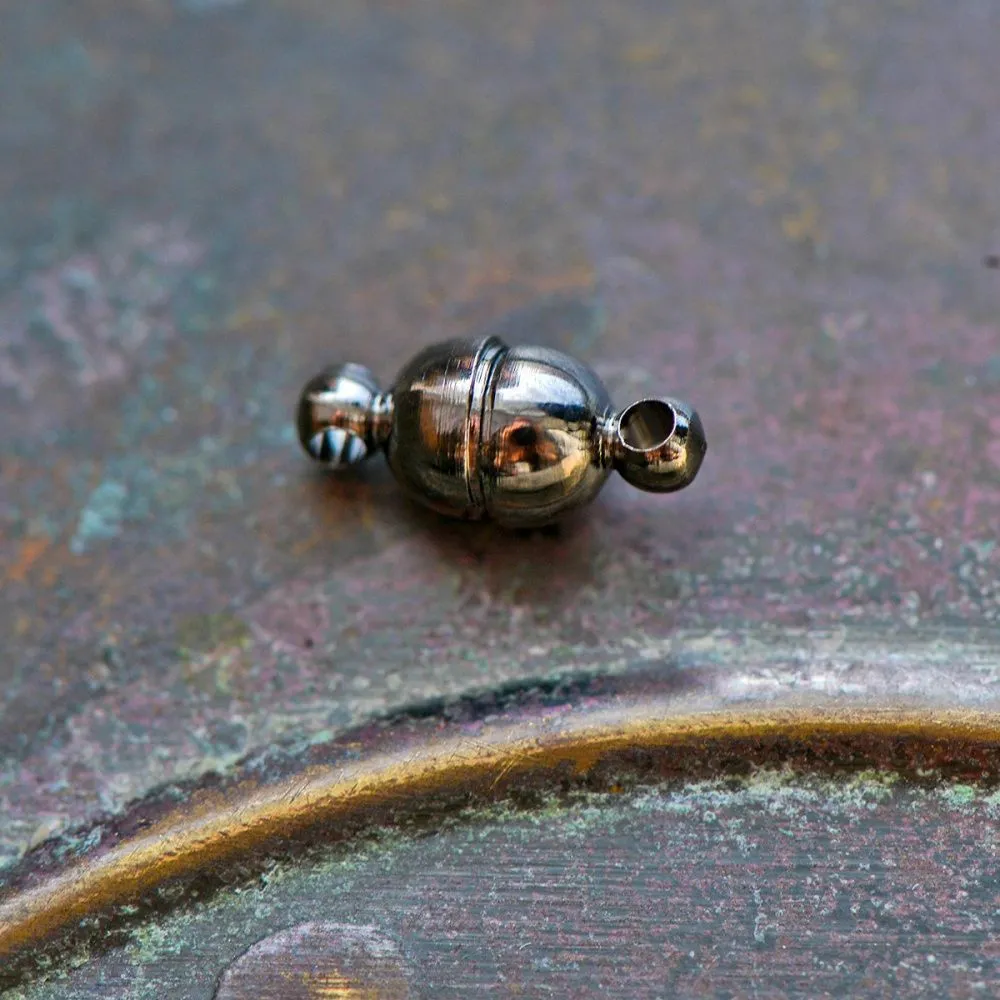 Замочки застежка магнитная "боб", цвет черный, 11x5 мм