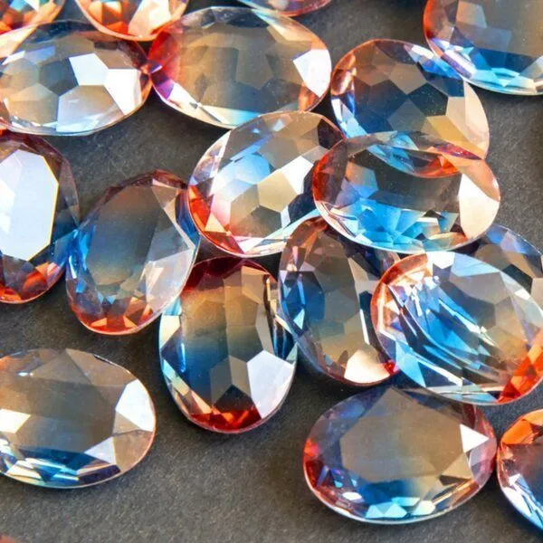 кабошон стекло кристалл, овальный, цвет turmaline #11, 18х13 мм