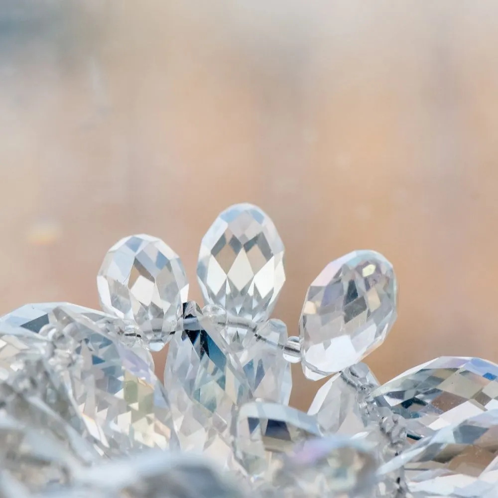 бусина "капля", граненая, стекло, цвет прозрачный, 20х10 мм