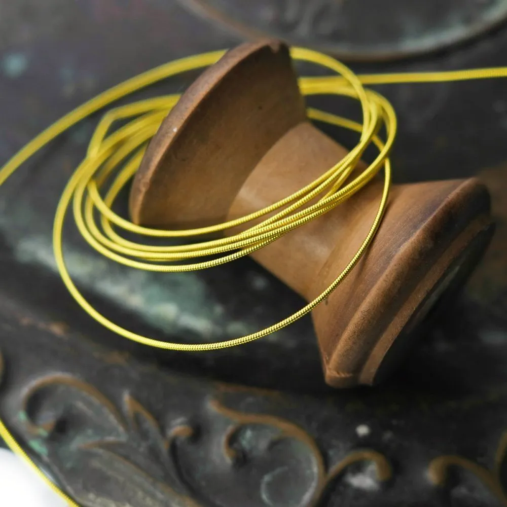 канитель жесткая, цвет лимонное золото, 1 мм