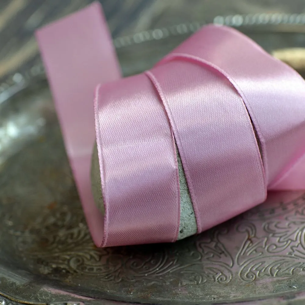 лента, атлас, цвет розово-сиреневый, ширина 25 мм ленты