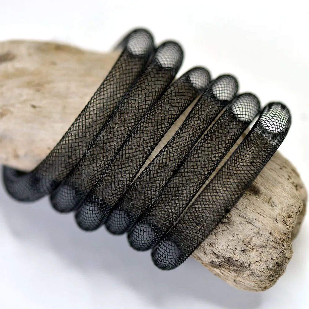 ювелирная сетка, пластик, цвет черный, диаметр 10 мм
