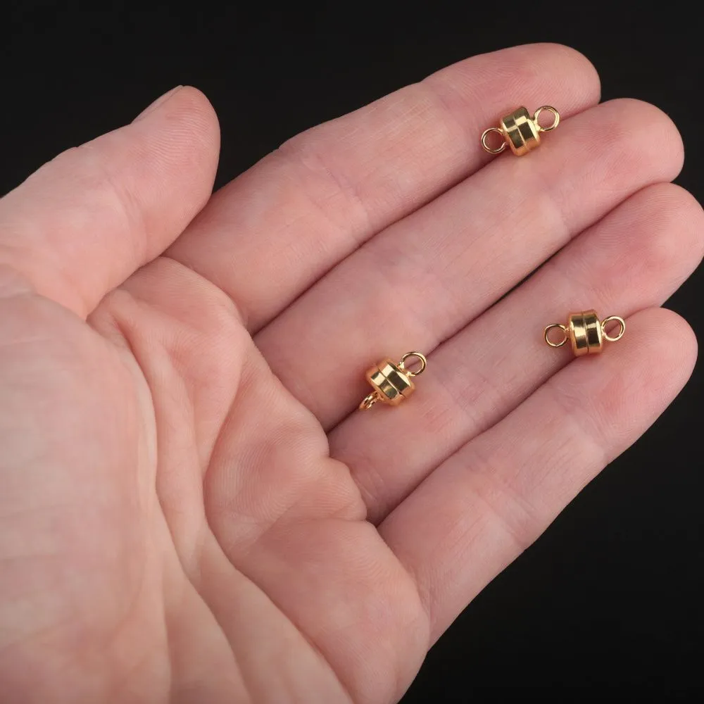 Замочки застежка магнитная "пилюля", цвет золото, 11x6 мм