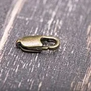 Замочек-лобстер прямоугольный, цвет античная бронза, 12x6x3 мм