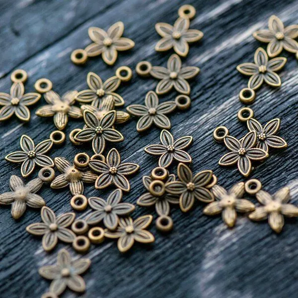 подвеска металлическая "пятицветик", цвет античная бронза, 13.5х10.5 мм