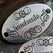 Коннектор "Handmade", цвет античное серебро, 32х19x1мм