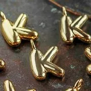 Подвеска металл "K", позолота, 18.5-20x6-19x4.5-5.5 мм