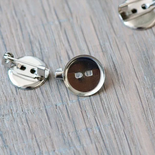 основа для броши, цвет платина, 13х6 мм