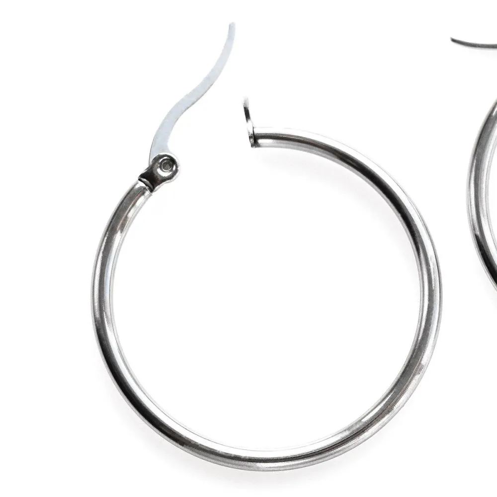 швензы "раунд", сталь гипоаллергенная, 29-31x2 мм