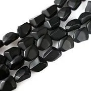 Бусина, стекло "Нагет", матовая, цвет черный, 15x12x9.5 мм