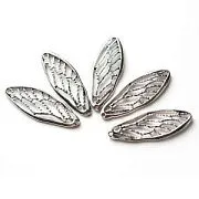 Подвеска металлическая "Крыло стрекозы", цвет античное серебро, 52x19x2 мм