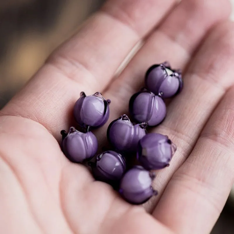 бусина, мурано "ландыш", фиолетовый, 7х7 мм