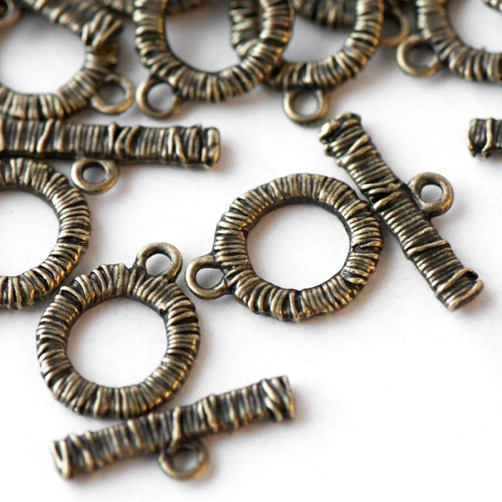 Замочки тоггл "тёрн", цвет античная бронза, 23х8х2,5 мм