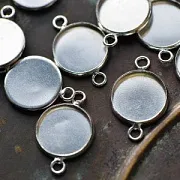 Коннектор-сеттинг "Лима", цвет серебро, 22x14x2 мм