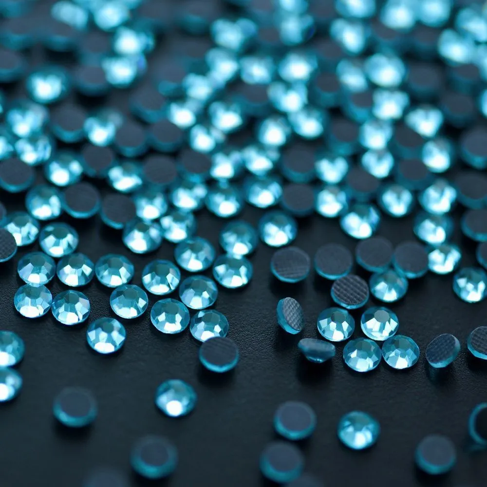 стразы термоклеевые горячей фиксации dmc, аквамарин, ss16