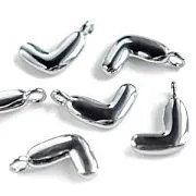 Подвеска металл "Буква L", цвет платина, 16.5-18.5x5.5-18x2.5x4.5 мм