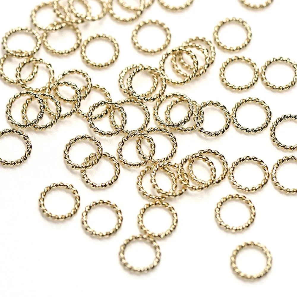 колечко соединительное витое, позолота, 8x1 мм