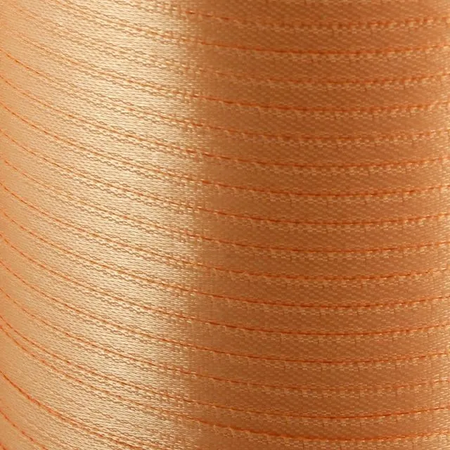 лента, атлас, цвет бледно-оранжевый, ширина 3 мм ленты