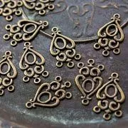 Коннектор "Фризет", цвет античная бронза, 34x18x1.5 мм