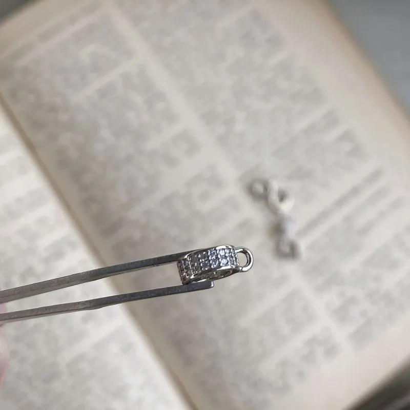 бейл "адель", с цирконием, цвет платина, 10x7.5x3 мм