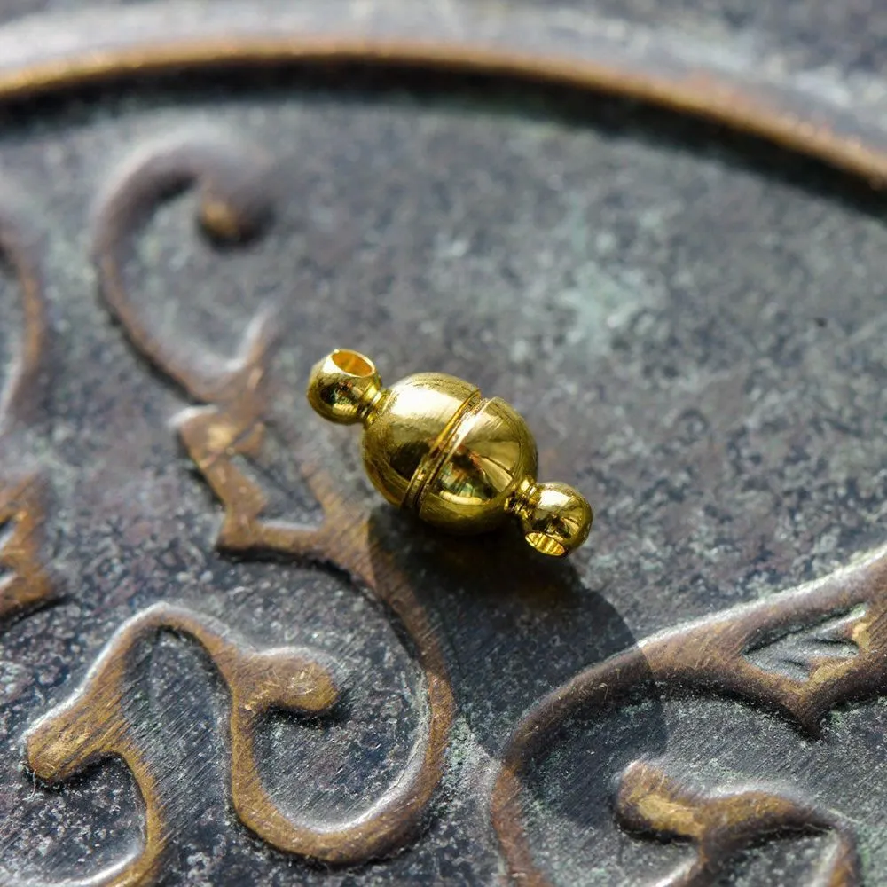 Замочки застежка магнитная "боб", цвет золото, 11x5 мм