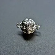 Застежка магнитная "Гранат", стразы, цвет платина, 19x12.5 мм