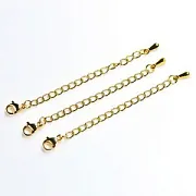 Комплект замочек-лобстер+удлинитель, 304 Stainless Steel, цвет золото, 68 мм