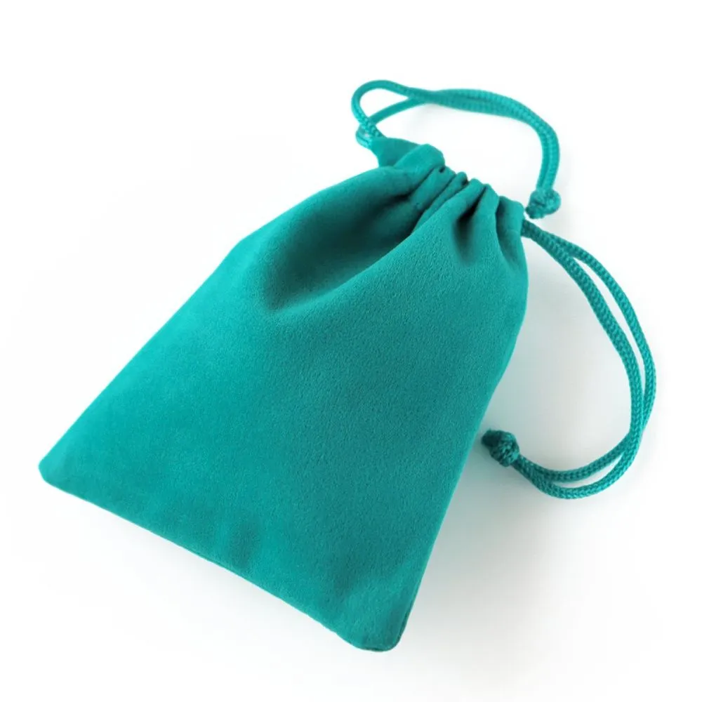 мешочек для украшений, бархат, цвет бирюзовый, 10x8 см