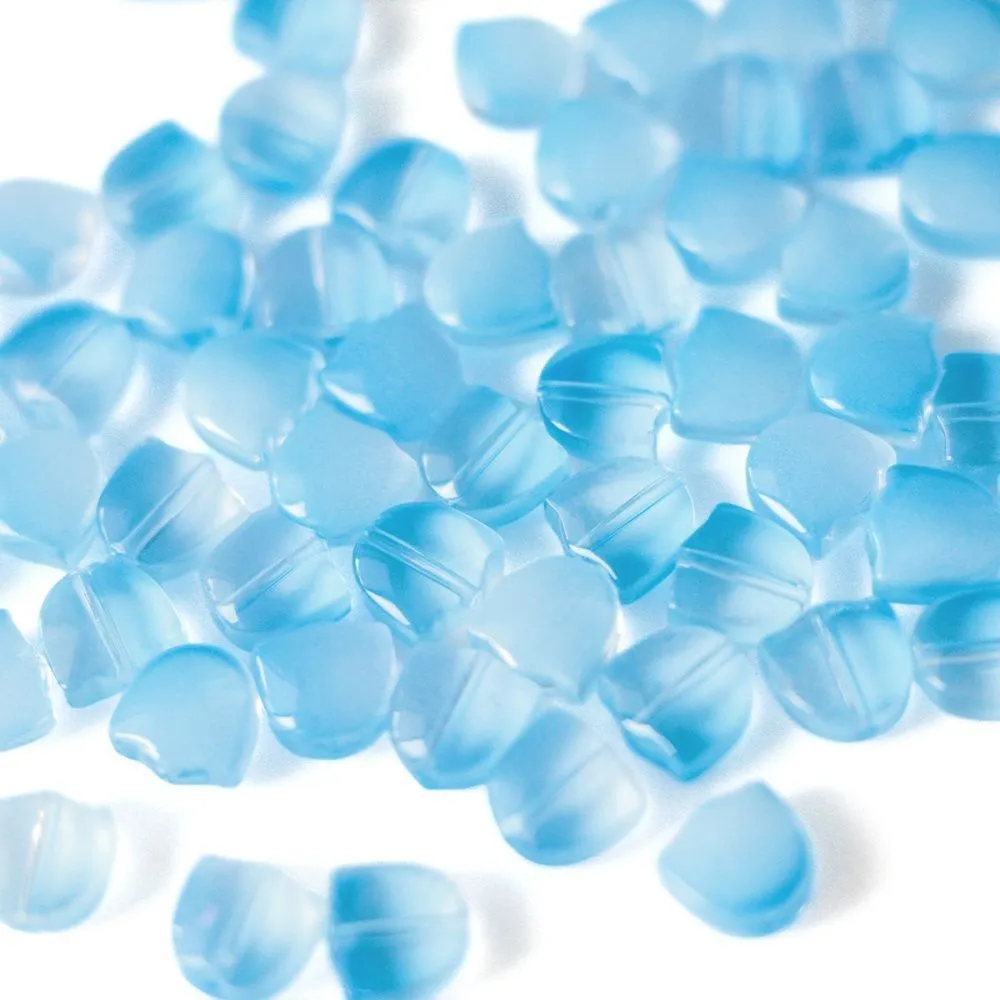 бусина "тюльпан", стекло, цвет голубой, 9 мм