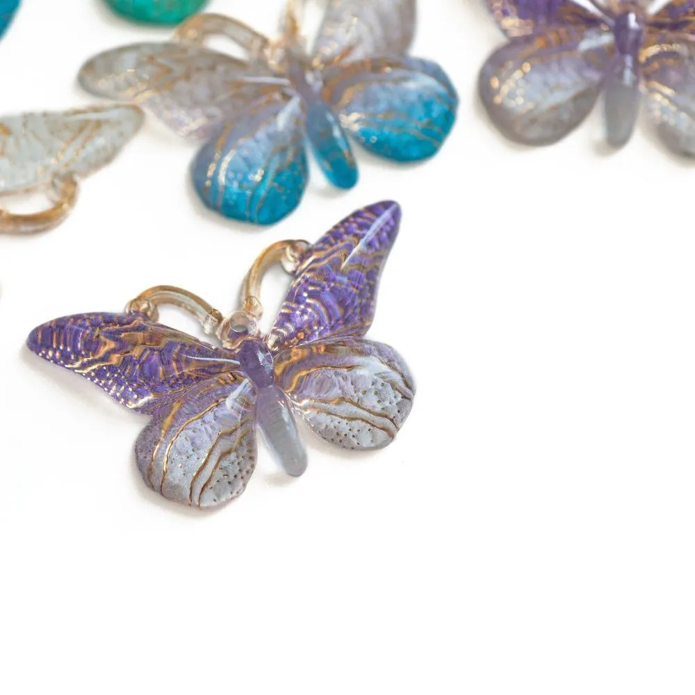 подвеска акрил "батерфляй", цветовой микс, 19x31.5x4.5 мм