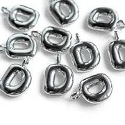 Подвеска металл "Буква D", цвет платина, 16.5-18.5x5.5-18x2.5x4.5 мм