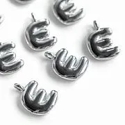 Подвеска металл "Буква E", цвет платина, 16.5-18.5x5.5-18x2.5x4.5 мм