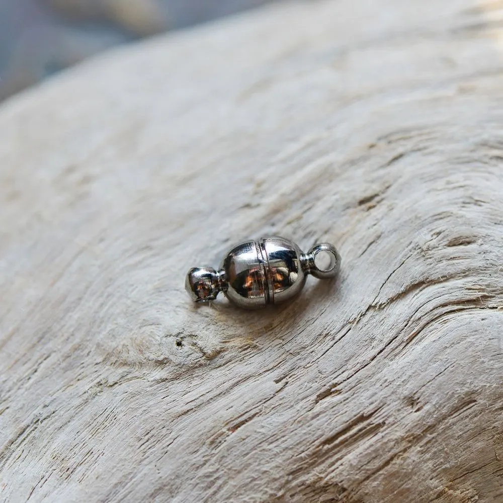 Замочки застежка магнитная "боб", цвет черный, 11x5 мм