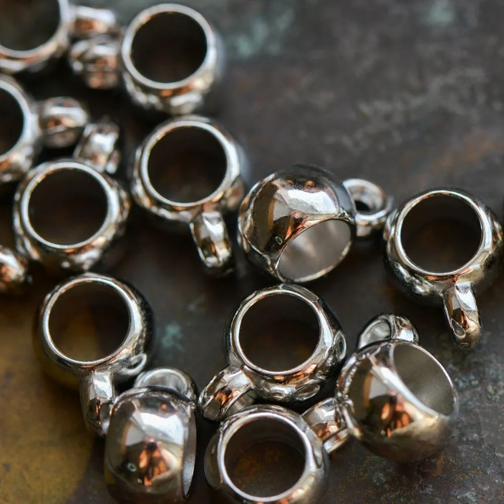 бейл "бочонок", акрил, цвет платина, 11x5x8 мм