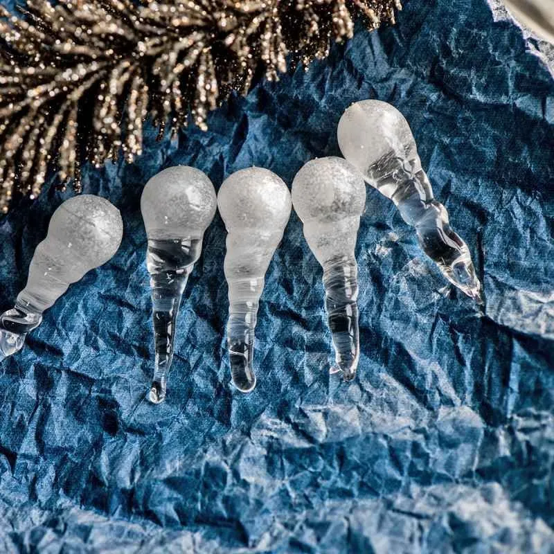 бусина, мурано "сосулька", прозрачный, 28-30х10 мм