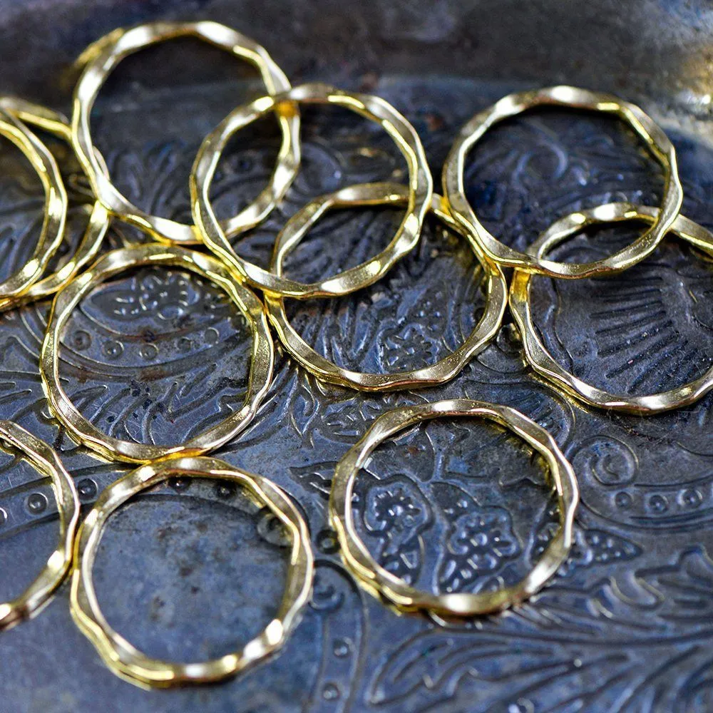 коннектор "кольцо №2", цвет золото, 22x1.5 мм