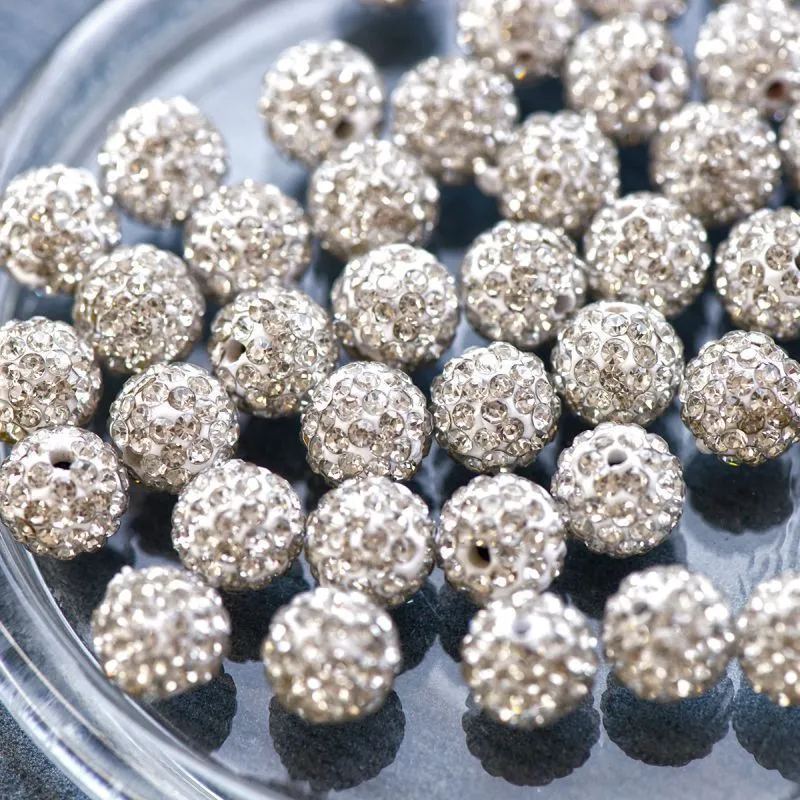 бусина "шамбала" 10, цвет белый, 10 мм